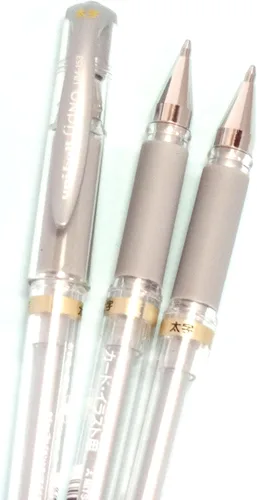 Miniatura 3 de Uni-Ball Signo Broad Point Gel Impact Pen Tinta Plateada, 0.039 in, 3 bolígrafos por paquete (importación de Japón) [Paquete original Komainu-Dou]