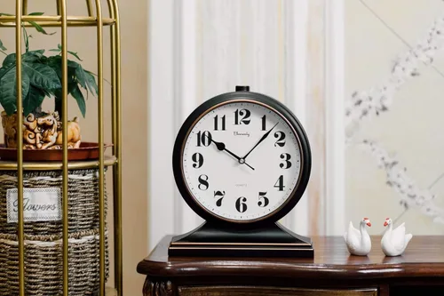 Miniatura 4 de Reloj de escritorio, reloj de escritorio retro, reloj de escritorio de 10 pulgadas, silencioso y sin tictac, reloj decorativo antiguo, fácil de leer