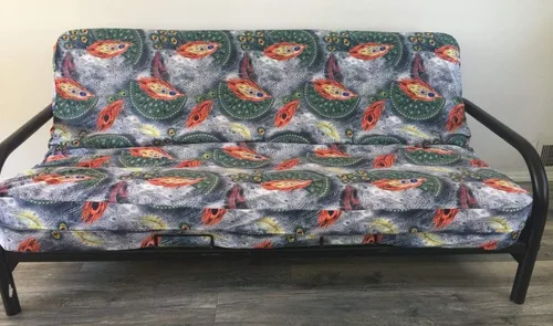 Miniatura 2 de OctoRose Funda para colchón de terciopelo de 3 plazas con cremallera lateral de alta calidad, color verde pavo real y óxido mixto para futón