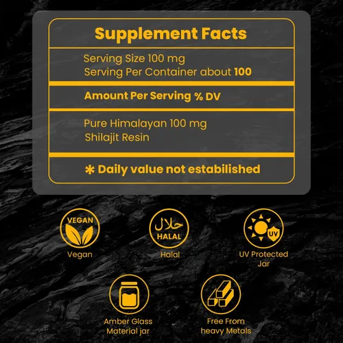 Miniatura 9 de Shilajit puro del Himalaya, suplemento mineral traza para mujeres y hombres, resina Shilajit natural y auténtica en botella de vidrio ámbar, ácido