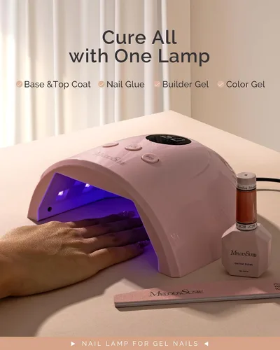Miniatura 2 de MelodySusie Lámpara de uñas LED UV compacta y avanzada, secadora de uñas P-Plus30F con 3 temporizadores y sensor inteligente que cura todos los Rosa