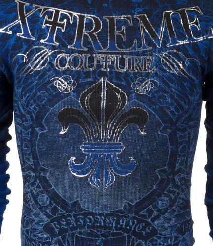Miniatura 5 de Xtreme Couture by Affliction - Camisa térmica para hombre, color azul honorable, Azul