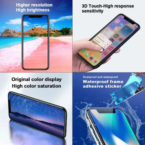 Miniatura 4 de EFAITHFIX para iPhone X Reemplazo de pantalla LCD de 5.8 pulgadas, pantalla LCD táctil 3D de visualización LCD Full HD, montaje de marco completo
