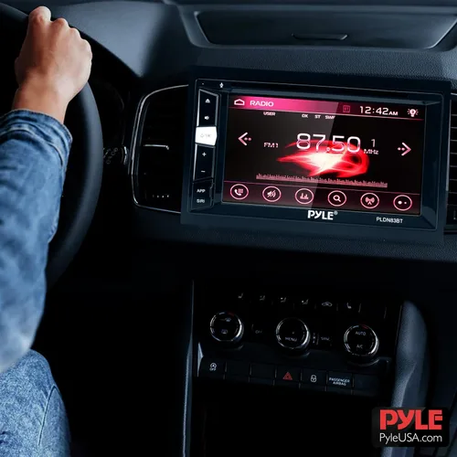 Miniatura 7 de Pyle Estéreo de coche con pantalla táctil doble DIN de 6.2 pulgadas, reproductor multimedia de DVD/CD/MP3, receptor Bluetooth, radio AM/FM, tarjeta