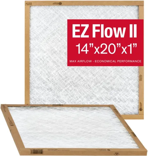 Flanders EZ-Flow II - Filtros de aire MERV 1 de 14 x 20 x 1, filtro de repuesto para horno, HVAC y CA, medios de fibra de vidrio duraderos de alto