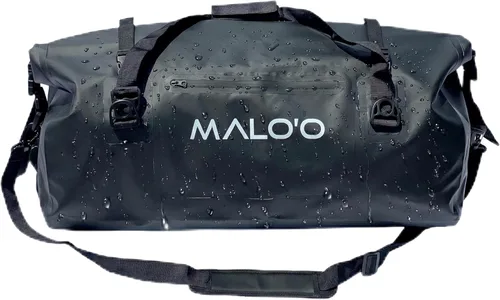 Malo’o Bolsa de lona impermeable seca, Bolsa de equipo resistente de cubierta enrollable impermeable con correas para el hombro y bucles Molle, Negro