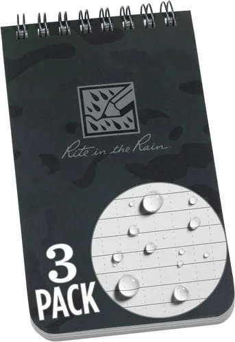 Miniatura 15 de Rite in the Rain - Cuaderno con espiral superior resistente a la intemperie, 3 x 5 pulgadas, cubierta a cuadros color marrón y canela