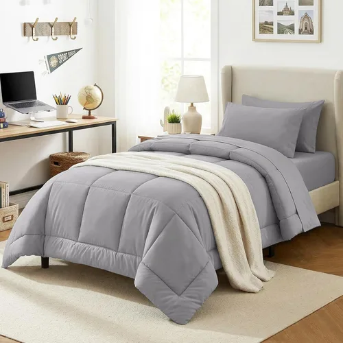 Miniatura 42 de CozyLux Juego de edredón tamaño King, color verde oliva, 7 piezas en una bolsa, edredón verde tamaño King, juegos de ropa de cama para todas