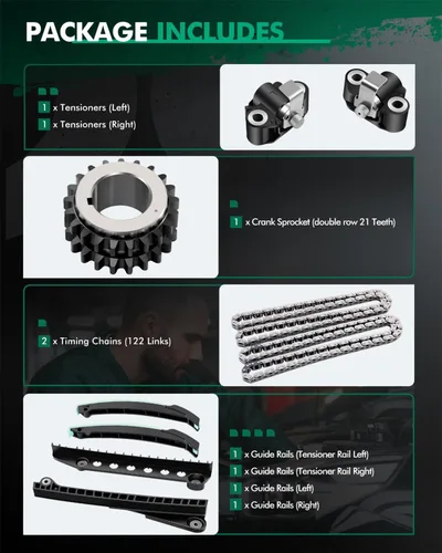 Miniatura 2 de SCITOO 9-4201S 9-4202S Kit de cadena de distribución del motor Reemplaza para Ford para Lincoln Expedition F-150 F-250 Super Duty F-350 Super Duty