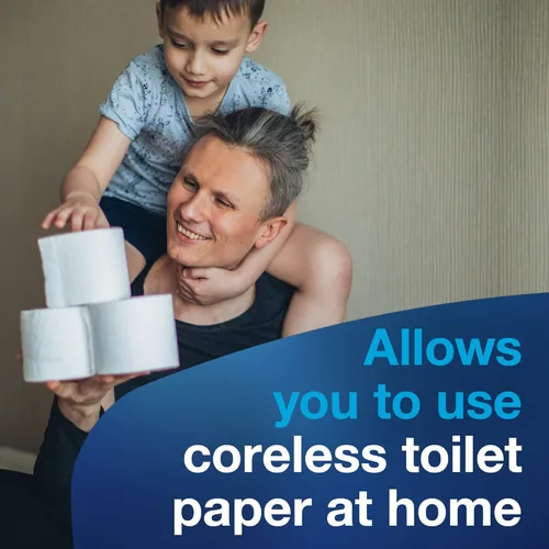 Miniatura 5 de Tork Adaptador de husillo sin núcleo para soportes de papel higiénico de estilo doméstico, se instala en segundos, se adapta a papel higiénico sin
