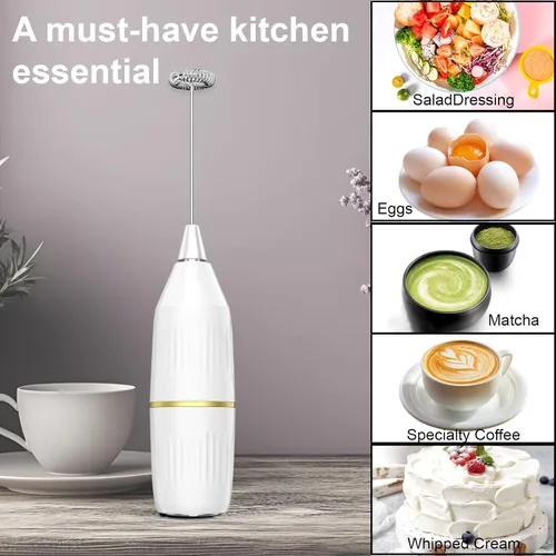 Miniatura 6 de Varita espumadora de leche fácil de limpiar, paquete de 2, rendimiento superior de espuma y multiuso, batidor desmontable, operación con un solo