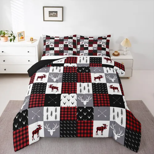 Miniatura 31 de Erosebridal Juego de edredón de Papá Noel tamaño matrimonial para niños y niñas, edredón de plumón de Feliz Navidad, juego de ropa de cama