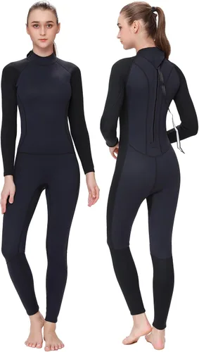 FLEXEL Traje de neopreno de cuerpo completo de una pieza para mujeres y hombres de 0.118 in, 3/0.079 in, 5/0.157 in, trajes de baño térmicos en agua