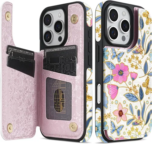 Miniatura 40 de NNH Funda tipo cartera compatible con iPhone Xs Max con bloqueo RFID, ranuras para tarjetas, folio de piel sintética, función atril, doble cierre