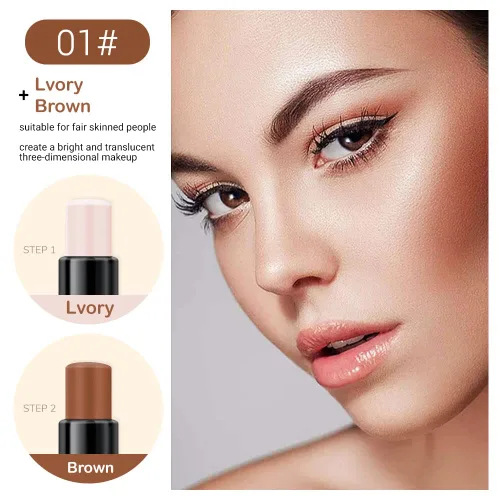 Miniatura 2 de evpct 2En1 Crema Barra de Contorno y Corrector para Maquillaje Facial Kit de Crema para Principiantes Crema de Contorno y Barra de Iluminación Barra