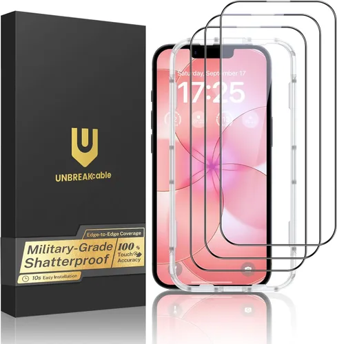 Miniatura 11 de UNBREAKcable Protector de pantalla para iPhone 17 Pro Max, 3 unidades de vidrio templado de cobertura completa [grado militar inastillable]