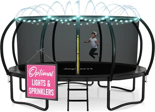 Miniatura 19 de JoyBerri Trampoline Outdoor - Upsurge ASTM Certified Safe 8Ft 10Ft 12Ft 14Ft 15Ft 16Ft Recreational Trampoline for Kids and Adults. Anti-Rust Negro