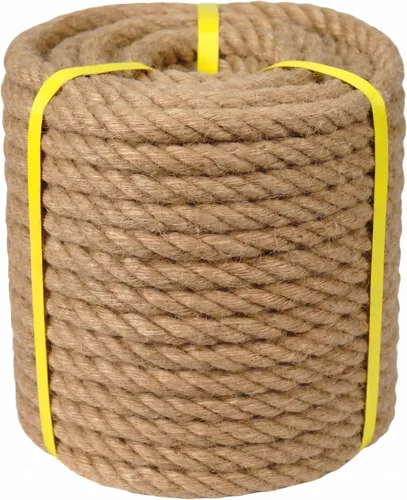 Miniatura 10 de Cuerda de cáñamo natural, 1 pulgada × 50 pies, cuerda gruesa de yute trenzado de manila resistente para manualidades, hamaca, náutica, decoración