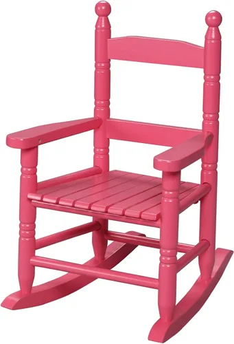 Miniatura 3 de Sillas Mecedoras para Niños de Gift Mark - Sillas de Madera Hechas a Mano para Niños y Niñas - Asientos Clásicos de Doble Listón para Niños - Cereza