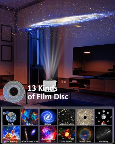 Miniatura 2 de Proyector de planetario para dormitorio, proyector de estrellas 13 en 1, luz de galaxia, luz nocturna de techo, iluminación de estado de ánimo