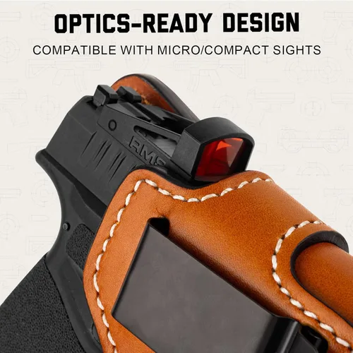 Miniatura 3 de Funda de cuero IWB prémium para Taurus G3C/G2C/G2S/Millennium G2 PT111/PT140, funda de transporte oculta lista para óptica, clip de acero