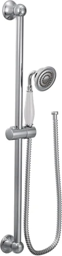 Moen Weymouth S12107EP - Ducha de mano tradicional de rendimiento ecológico cromado con barra deslizante de 30 pulgadas y manguera de metal de 69