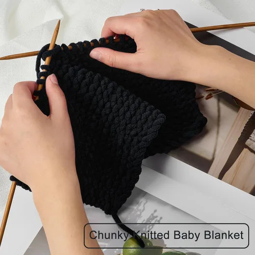 Miniatura 5 de Hilo de Chenilla Grueso para Tejer/Crochet Manta de Bebé, Hilo Elegante para Amigurumi #6 Súper Voluminoso Extra Grueso Suave Esponjoso Hilo Grande