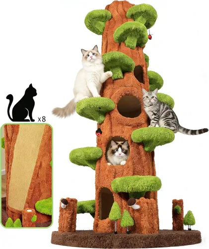 Miniatura 8 de Árbol para gatos de 42.5 pulgadas de alto, torre de poste rascador para gatos, muebles modernos para gatos para espacios pequeños, perfecto para tu