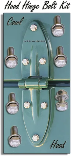 Miniatura 3 de FJ40 Land Cruiser capucha Cowl Hinge Junta de goma y Bolt Kit 1/79 a 10/'84