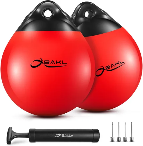 Miniatura 11 de Pair of Vinyl Boat Buoy Balls, 11.4 x 13.8 Inches Round Boat fenders Ball for Boat Mooring Buoys, Anchor Float Buoy and Mooring Fender