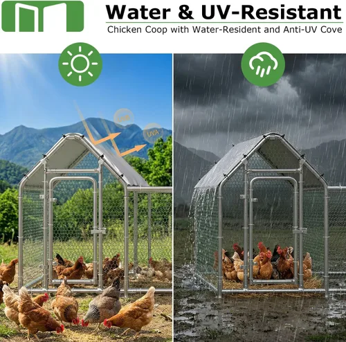 Miniatura 3 de BOSSIN Bold Chicken Coop Run - Bolígrafo de metal grande para exteriores, jaula de aves de corral, con forma de espiral, resistente para patio