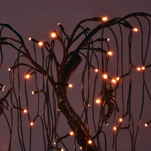 Miniatura 5 de Luz de bonsái de sauce iluminada de 24 pulgadas para Halloween, 80 luces LED naranjas, lámpara de mesa, árbol artificial, decoración de escritorio