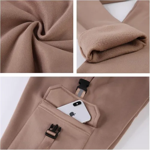 Miniatura 3 de IGEEKWELL Pantalones deportivos tipo cargo de forro polar para hombre