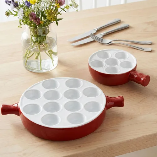 Miniatura 2 de Plato de cerámica para hornear, para aperitivos, caracoles a la parrilla, vieiras, vajilla de 6.22 pulgadas (2 piezas) con asa, apta para horno