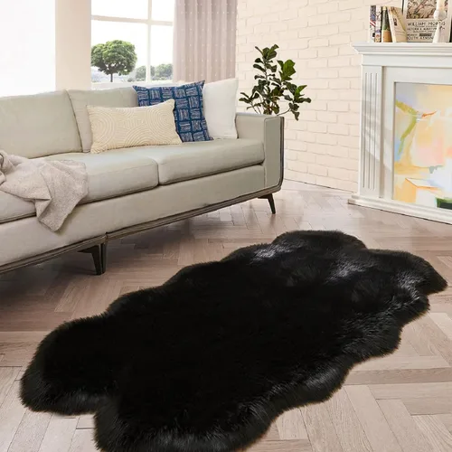 Miniatura 56 de ORINOVA Alfombras de pelo sintético lavable de color gris plateado claro para dormitorio, alfombra de felpa para sala de estar, alfombra