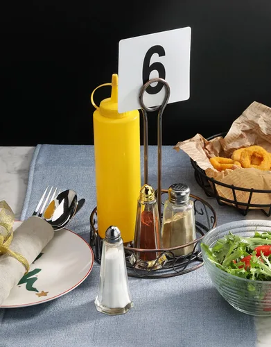 Miniatura 5 de New Star Foodservice Juego de 12 saleros y pimenteros de torre de cristal, 1 oz, cocteleros de vidrio transparente con tapas chapadas en oro