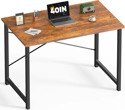 Miniatura 23 de DUMOS Escritorio pequeño para computadora de 31 pulgadas para oficina en casa, escritorios de juegos para dormitorio, mesa de trabajo de estudio