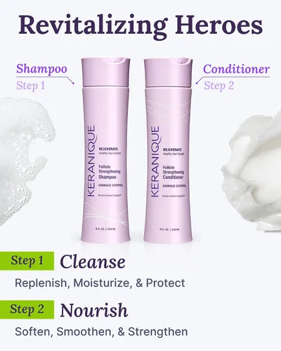 Miniatura 7 de Keranique Champú y acondicionador antiroturas para cabello dañado y adelgazante - Reparación intensa, fortalecimiento con queratina, biotina