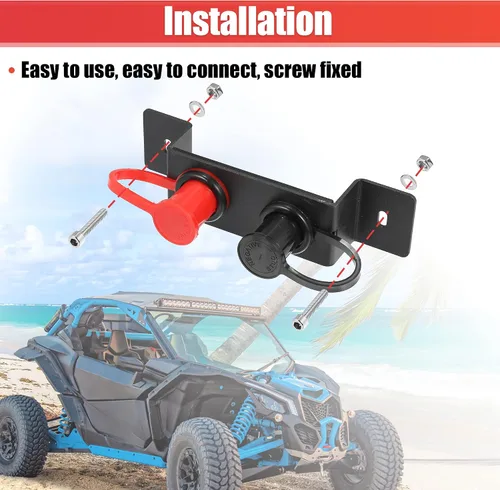 Miniatura 7 de X AUTOHAUX 1 juego para Can-Am Maverick X3 batería Jump Post Starter Remoto Terminal de batería Kit de reubicación soporte de montaje para UTV ATV