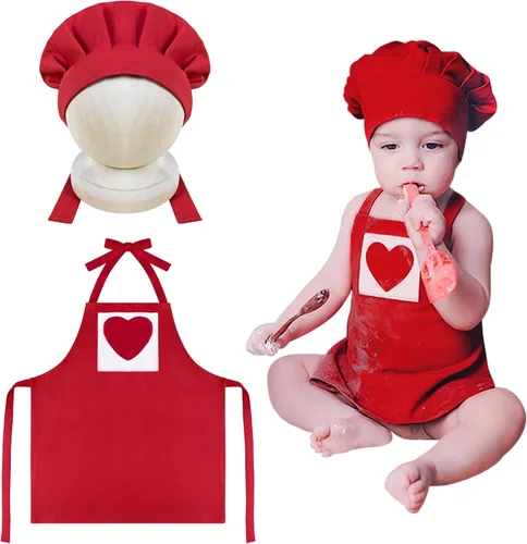 KHC-KHF Delantal para fotografía de bebé, delantal para fotografía de recién nacido, accesorios de fotos de chef, correa ajustable para niños y