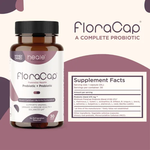 Miniatura 9 de FloraCap Probióticos vaginales para mujeres, 30 cápsulas orales, probióticos formulados por médicos para la salud femenina, el pH, el tracto