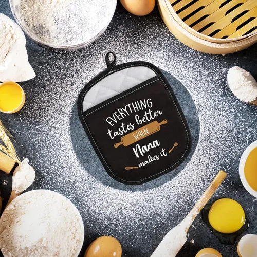 Miniatura 7 de LEVLO Los mejores regalos de cocina para hornear para madre, padre, todo sabe mejor cuando Mimi/abuela/nana/papa/nonna/gigi hace que sea guantes