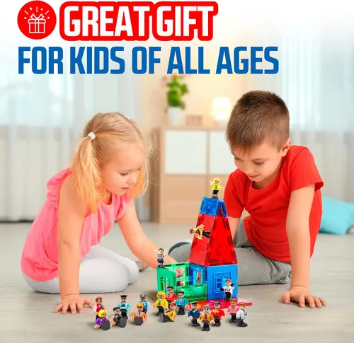 Miniatura 7 de Playmags Figuras Magnéticas Conjunto Comunitario de 15 Piezas – Personas de Juego Perfectas para Bloques de Construcción de Baldosas Magnéticas