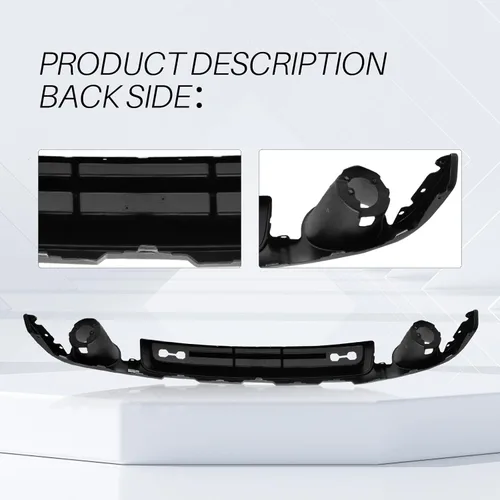 Miniatura 5 de CarPartsDepot Deflector de parachoques delantero inferior cenefa con agujero de lámpara antiniebla compatible con GMC Sierra 1500 15131299 GM1015100