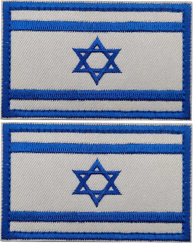 Miniatura 12 de Parches bordados de la bandera de Estados Unidos e Israel – Israel Jewish Star of David Flags Tactical Militar Moral Emblema Brazalete Insignias