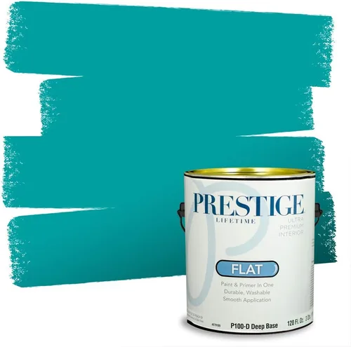 Miniatura 207 de Prestige Paints. - Base y pintura para exteriores en un solo galón, 1 galón. plano, comparable con Sherwin Williams Topsail. SW6799-PCM