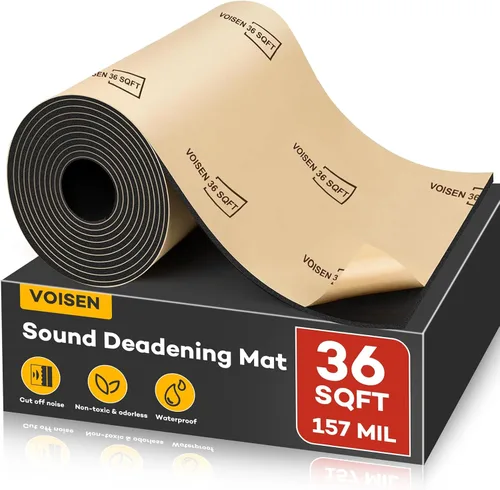 VOISEN Material de Amortiguamiento de Sonido para Autos, Alfombrilla de Amortiguamiento de Sonido de 0.157 Pulgadas (4 mm) de 36 Pies Cuadrados,