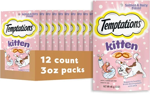 Miniatura 14 de Temptations Kitten Treats - Golosinas clásicas crujientes y suaves para gatos, sabor a pollo y lácteos, bolsa de 6.3 onzas (paquete de 10)