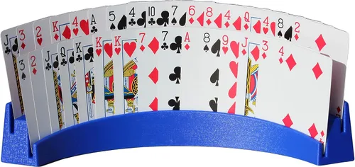 Juego de 2 tarjeteros de doble nivel – Capacidad para hasta 32 cartas fácilmente – 12 1/2 x 4 1/2 x 2 1/4 pulgadas – Apila para almacenamiento –
