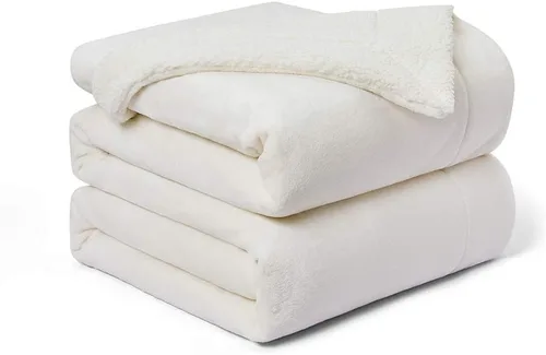 Miniatura 15 de Walensee Manta de Forro Polar Sherpa (Tamaño Individual 60"x80" Coral) Manta Afelpada Peluda Súper Suave Reversible de Microfibra y Franela